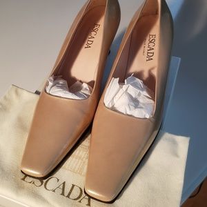 Escada Beige Patent Leather Pumps - NEW